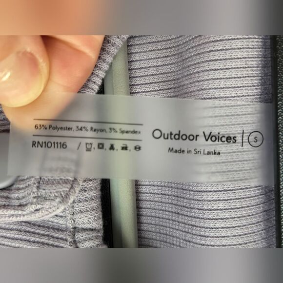 Outdoor Voices CozyRib Cropped Cardigan Sz S Earl Gray Purple NWT - Picture 7 of 10